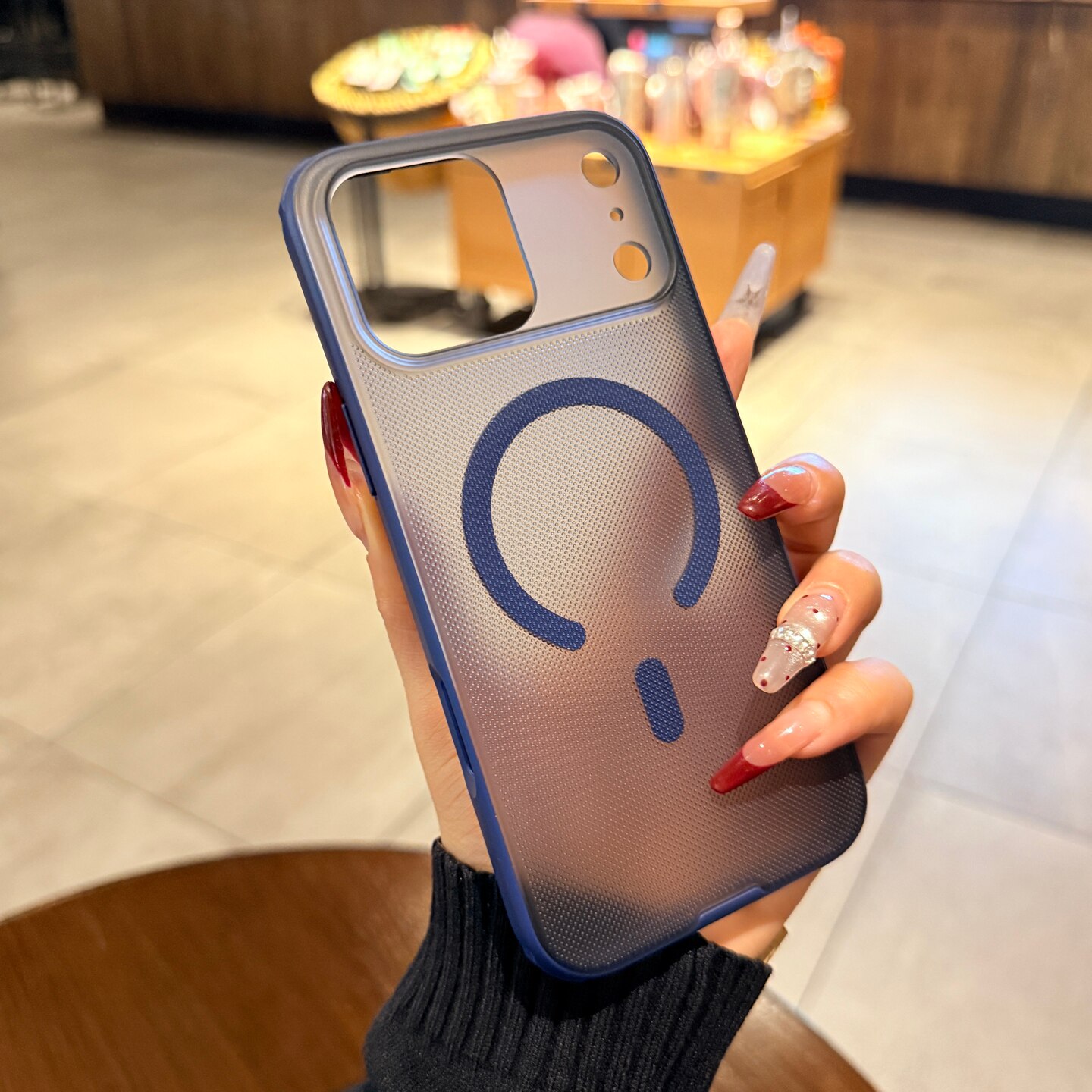 波点凹凸纹适用iPhone17promax手机壳苹果17新款透明蓝色16pro防指纹15简约13高级14超薄Magsafe磁吸保护套男