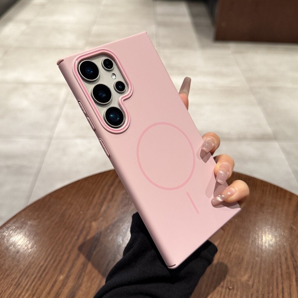 适用三星s25ultra手机壳新款细圈磁吸GalaxyS25+肤感磨砂S24高级感s21plus防摔S22简约少女粉S23超薄保护套FE