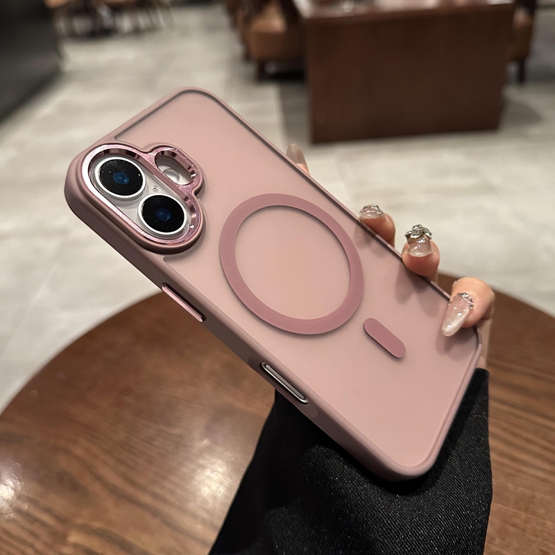 适用iPhone15ProMax手机壳16pro磨砂MagSafe苹果14Pro磁吸肤感雾面粉色13全包防摔por女16plus保护套充电外壳