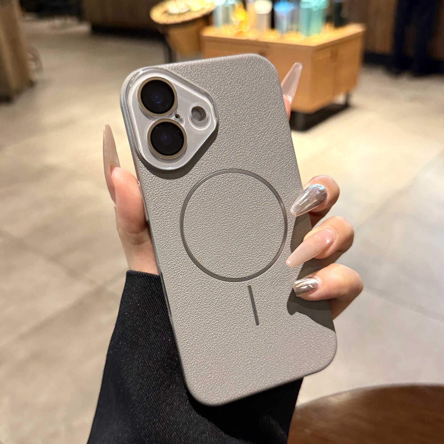 适用iPhone17手机壳Air苹果17promax新款细圈磁吸16pro全包镜头膜15高级14plus钛灰色荔枝纹13超薄12PM保护套