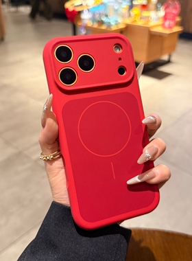 【真液态硅胶】本命年红色适用iphone17promax手机壳苹果17pro新款细圈Magsafe磁吸17PM高级感新年保护套情侣