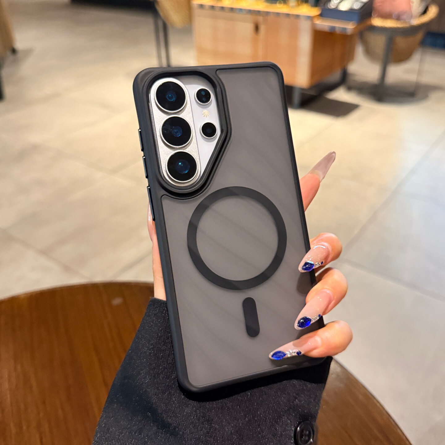 适用三星S26ultra手机壳三星GalaxyS25磁吸充电新款水波纹肤感磨砂黑色S24情侣高级ultra防指纹全包S26保护套