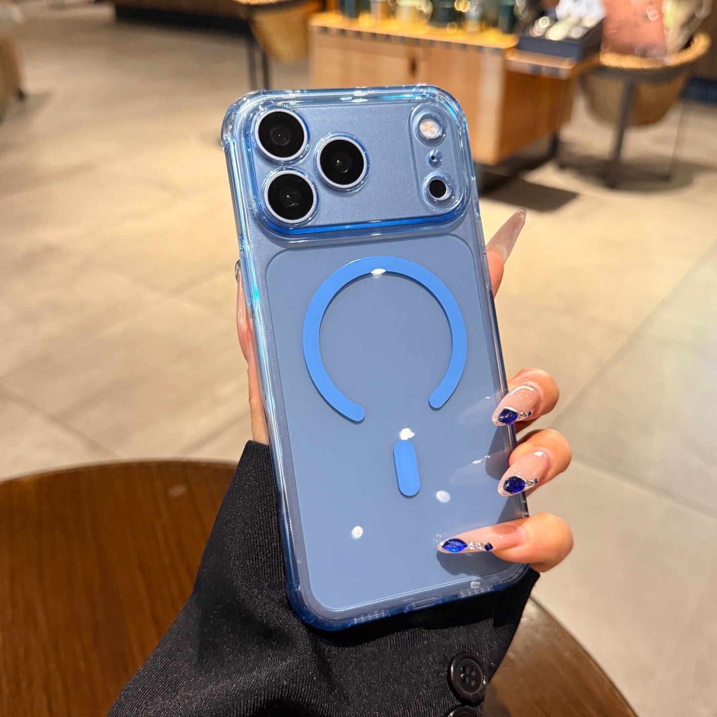 透明天空蓝Magsafe磁吸适用苹果17pro手机壳iPhone18promax外壳新款18pro四角防摔16情侣高级17PM保护套男女