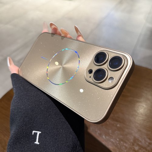 磁吸充电适用苹果16promax手机壳iphone15pro新款极光镭射CD纹14全包镜头膜13闪粉沙漠金12高级Magsafe保护套