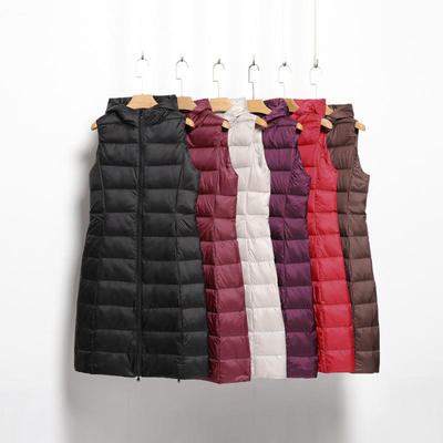 新款马甲女内穿羽绒服中长款韩版大衣内搭过膝保暖背心冬潮薄