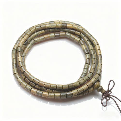 绿檀带清香桶珠手串手链多圈男女檀木文玩佛珠念珠礼品