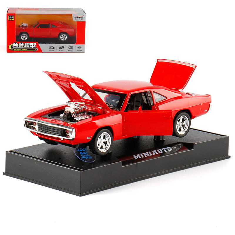 新款建元1:32道奇战马肌肉车合金开门声光车仿真汽车模型车玩具车