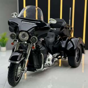 新款智冠天下车模1比9戴维森三轮合金摩托车带声光玩具车音效模型
