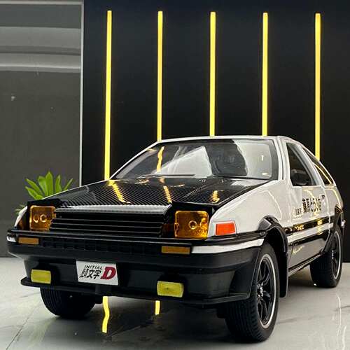 新款新豪迪合金车模1: 24丰田AE86头文字D声光玩具车音效模型摆件