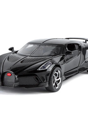 新款 1:24布加迪黑夜之声合金摆件灯光儿童玩具车仿真汽车模型