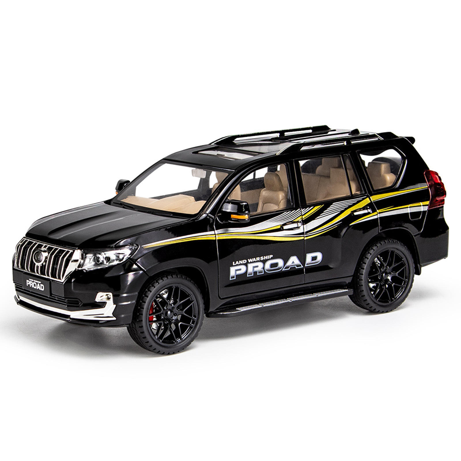 新款 1:18霸道普拉多合金车越野声光儿童玩具大号模型摆件