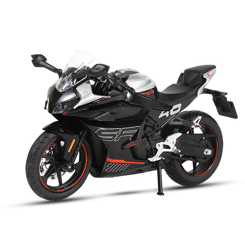 新款 仿真1:12春风450SR合金摩托声光避震儿童玩具车模型抖音同款