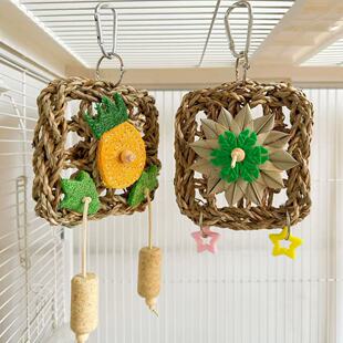 鹦鹉玩具 草编丝瓜片果实 玄凤虎皮牡丹鹦鹉啃咬解闷鸟玩具