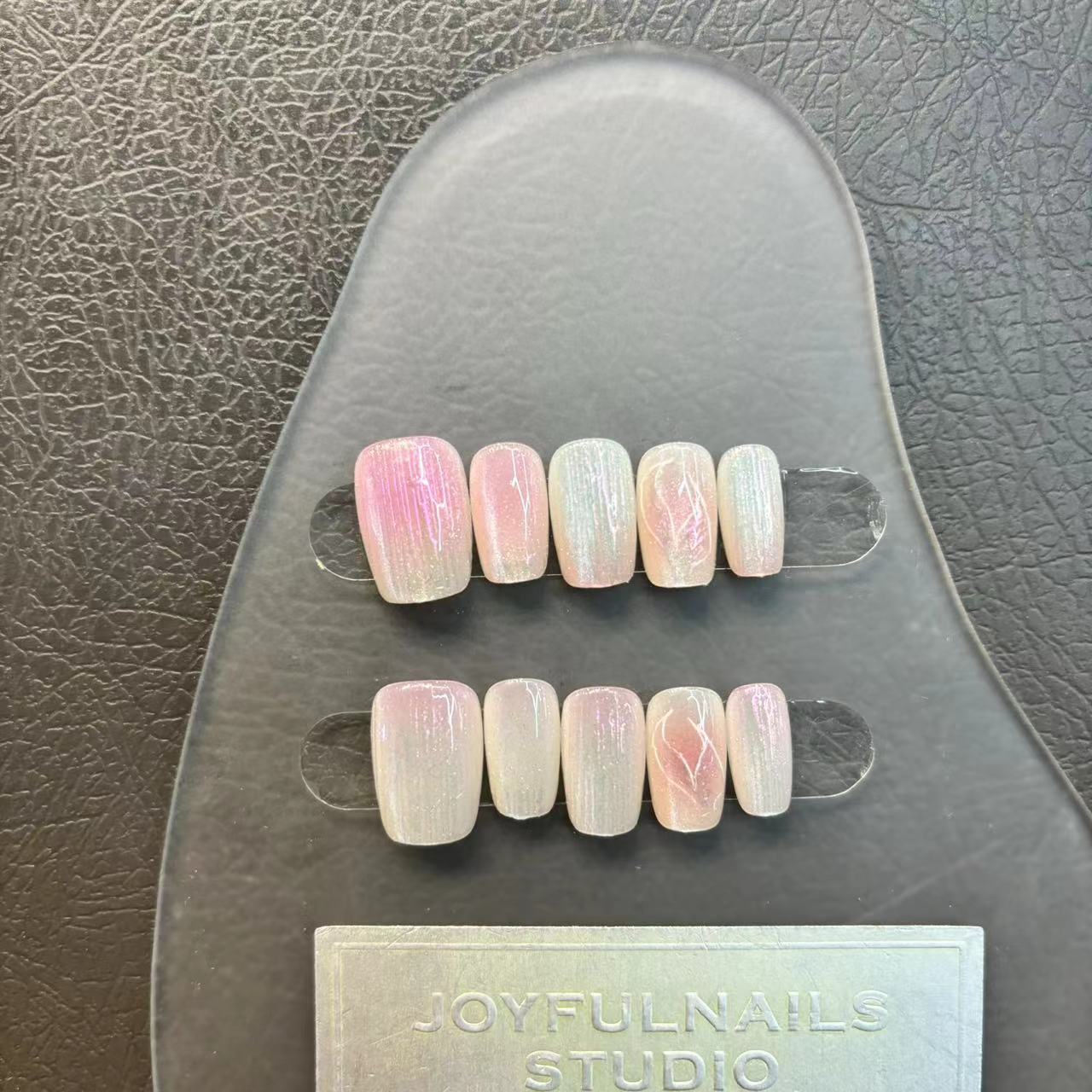 爆火波光粼粼鱼尾渐变穿戴美甲显白小众不伤指甲高级鱼尾可卸美甲