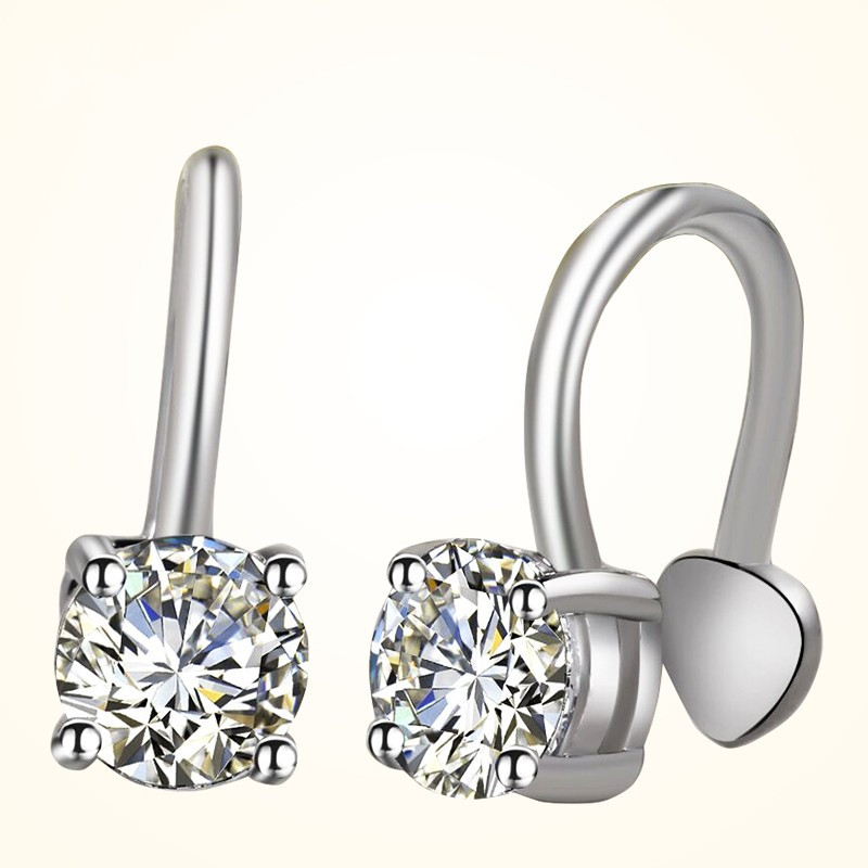 四爪1克拉无耳洞单钻耳夹
