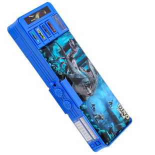 变形恐龙多功能自动铅笔盒儿童小学生塑料密码男女生大容量文具盒