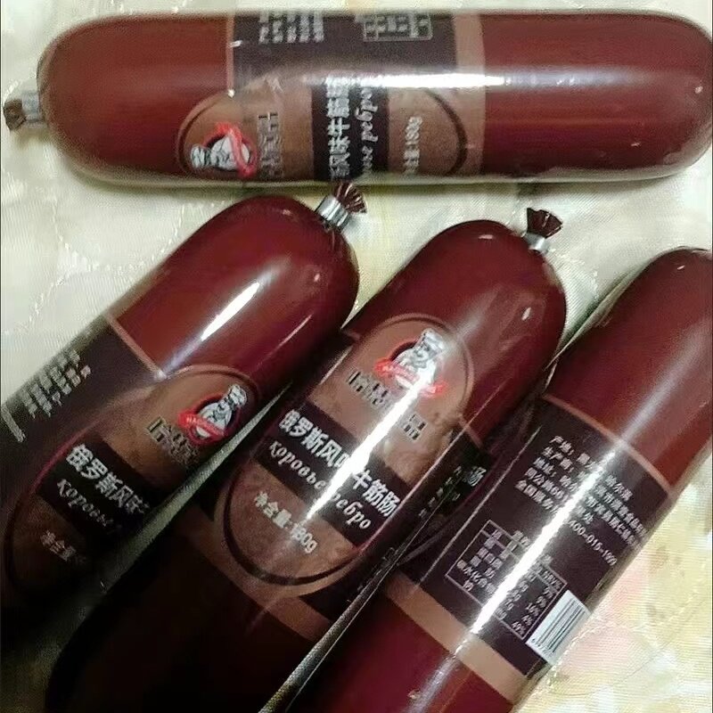 哈棾食品大块牛筋正宗俄罗斯风味牛筋肠180g俄式肉肠卢布肠即食
