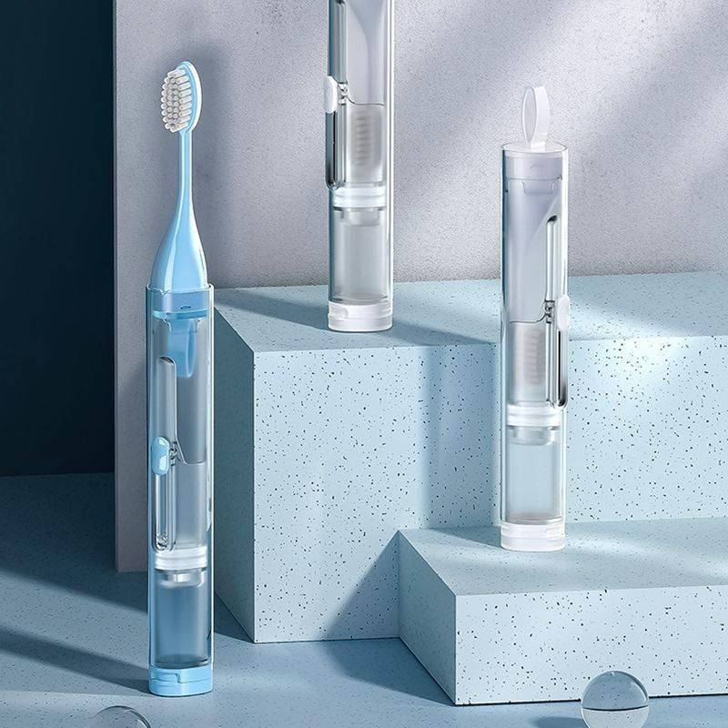 旅行便携一体牙刷牙膏随身携带正畸洗漱牙具小巧折叠套装旅行装