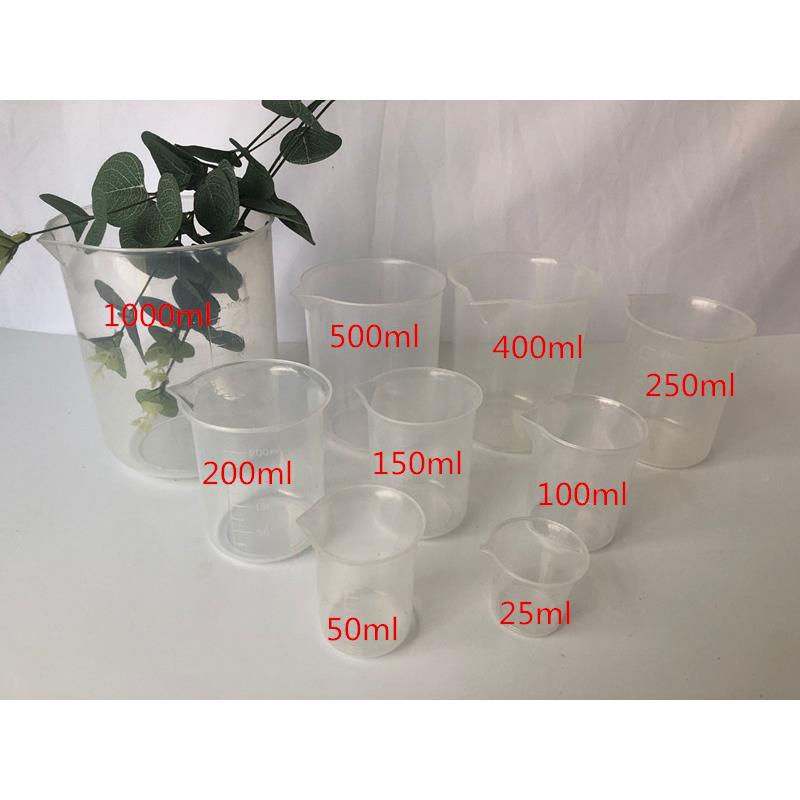 塑料烧杯25ml100ml量筒小刻度杯250ml 500ml家用1000ml带刻度量杯