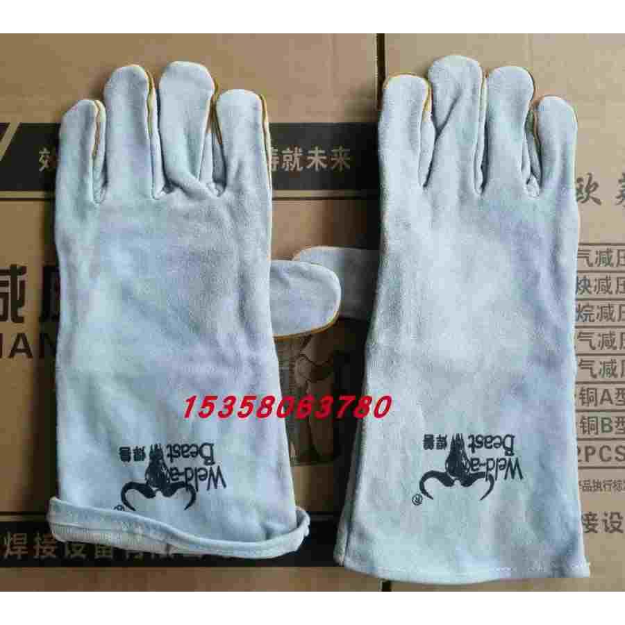 焊兽电焊手套牛皮焊工焊接耐磨耐高温防烫柔软加厚防火线劳保用品