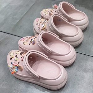 新款cross泡芙洞洞鞋防滑速干光轮女鞋厚底增高情侣沙滩鞋凉拖鞋