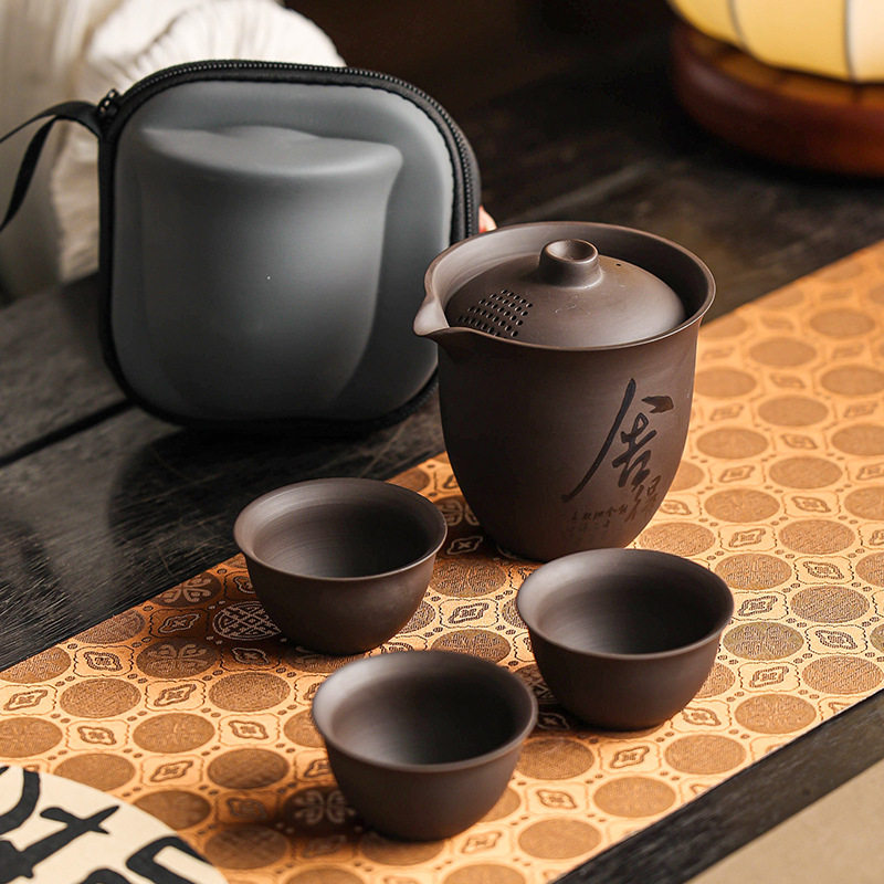 户外一壶三杯茶具套装便