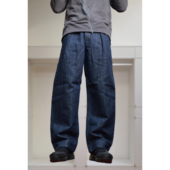和纸混纺带褶轻松牛仔裤 Washi Denim WtW Pleats Pants