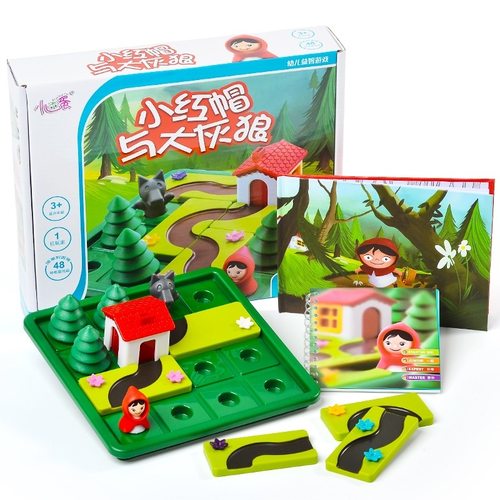 小乖蛋正品小红帽与大灰狼闯关挑战益智桌游儿童早教逻辑玩具4岁+