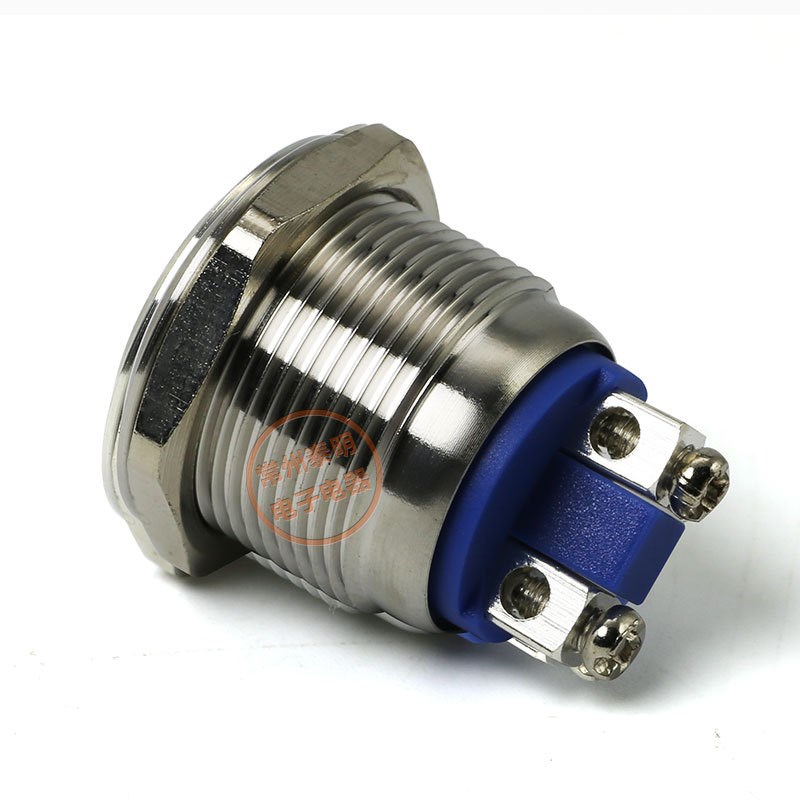 金属不锈钢按钮开关YJ-GQ19B-10电源开关一常开脚自Y复位19mm
