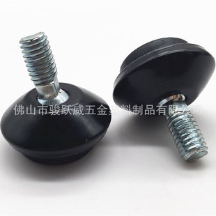 直径24mm黑色不l锈钢盖万向摆动脚垫可调节脚钉餐椅吧椅办公椅垫