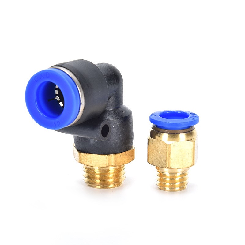 公螺纹气管气动快速接l头螺纹直通水咀嘴PC/PL10/12-M8/M12/M10