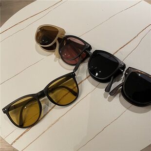 小红书折叠网红墨镜女粉色防紫外线防晒偏光眼镜男潮圆脸太阳镜