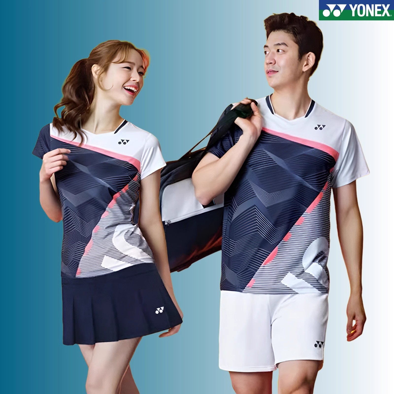 韩版YONEX/尤尼克斯羽毛球服套装夏男女yy短袖运动套装训练比赛服
