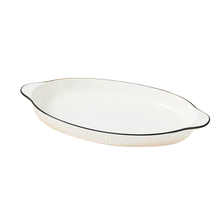 2只双耳大号加深鱼盘耐高温陶瓷盘子家用菜盘 网红新款菜碟子蒸盘