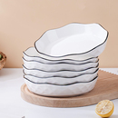 日式 家用加厚盘子水果盘 深盘菜盘创意陶瓷菜碟餐具网红高颜值个性