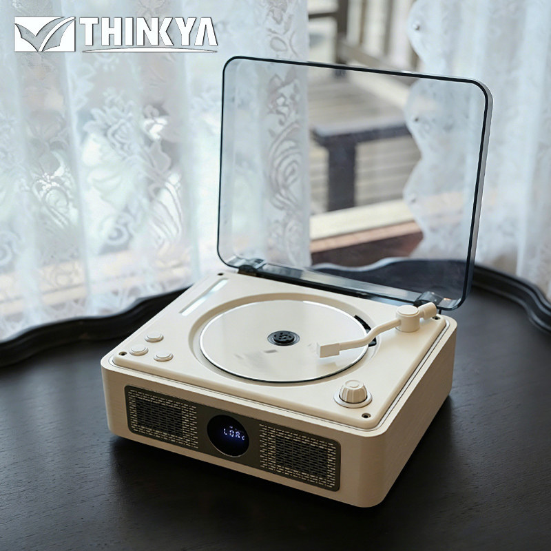 THINKYA A11复古CD机唱片机专辑CD播放机蓝牙音箱便携音响播放器
