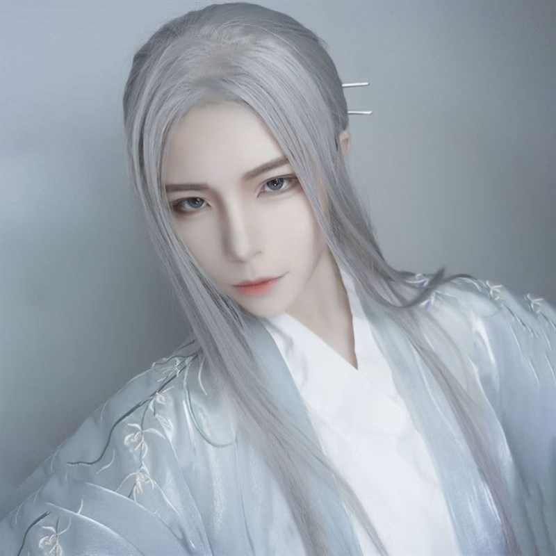 古装假发男c长发假发片古风汉服一体式全头套式造型
