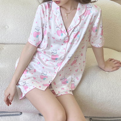 milly原创女仿真丝专机花边睡衣