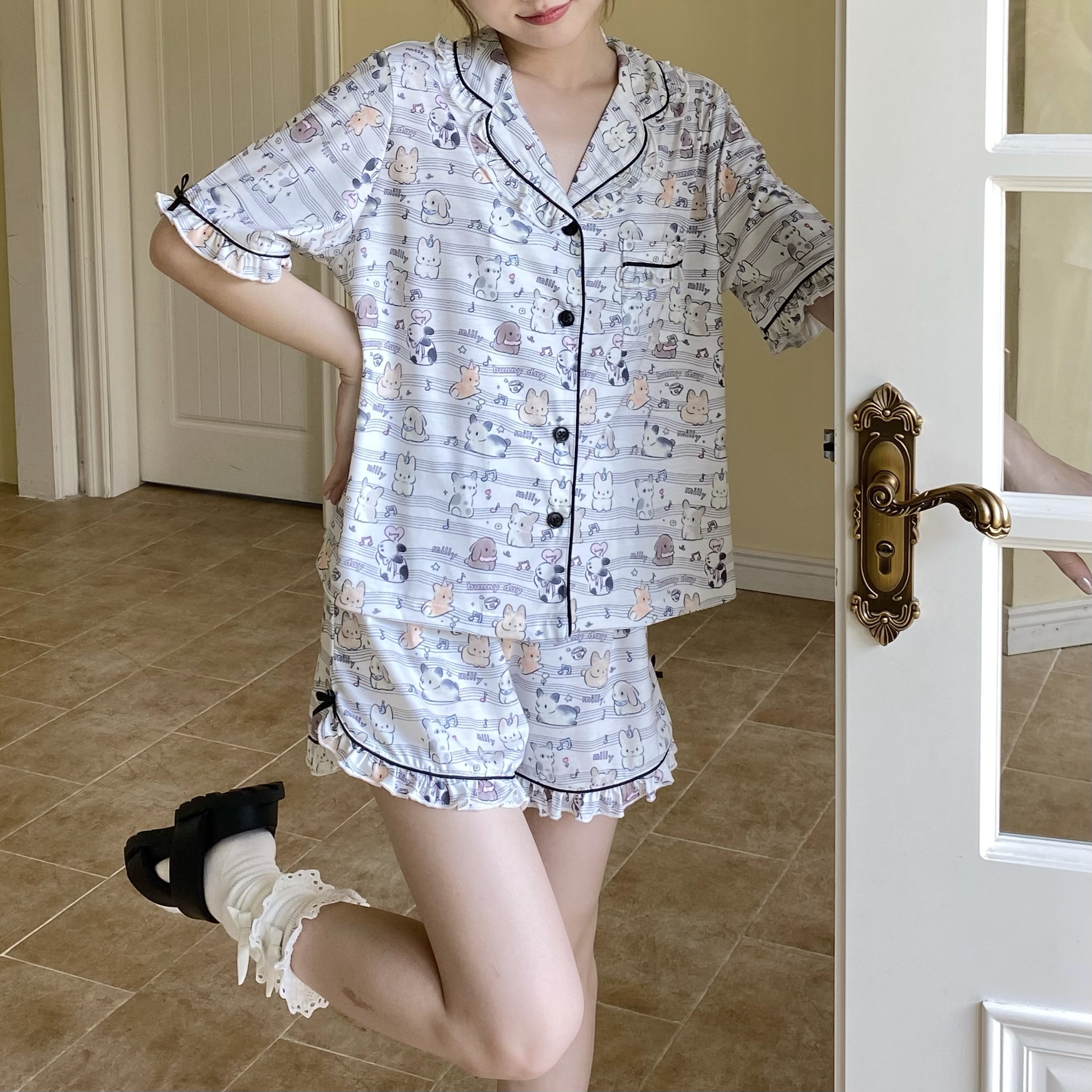 莫代尔棉印花睡衣milly女