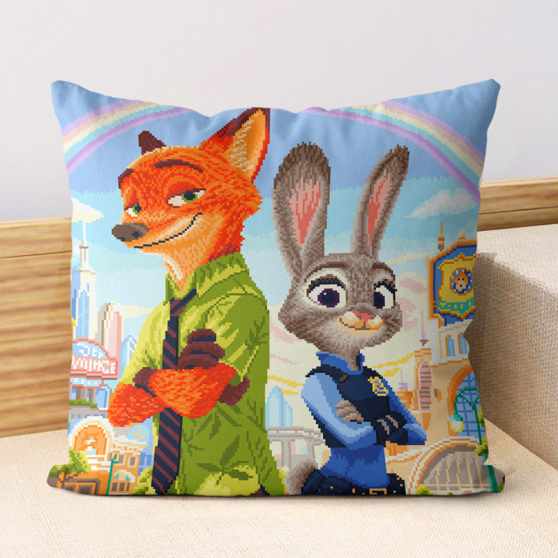 十字绣2026新款线绣手工自己靠枕抱枕套枕头套疯狂动物城卡通动漫