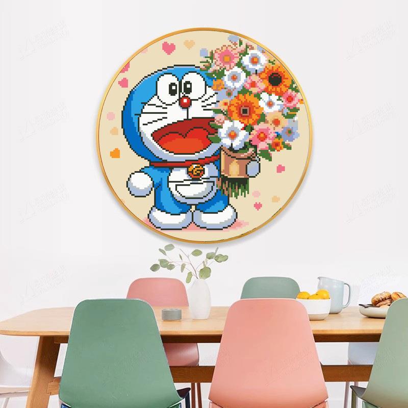 十字绣2025新款线绣客厅自己卧室儿童房间卡通动漫哆啦A梦叮当猫