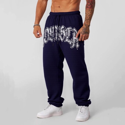 YOUNGLA新款美式男女百搭运动健身跑步长裤休闲潮牌印花小脚裤子