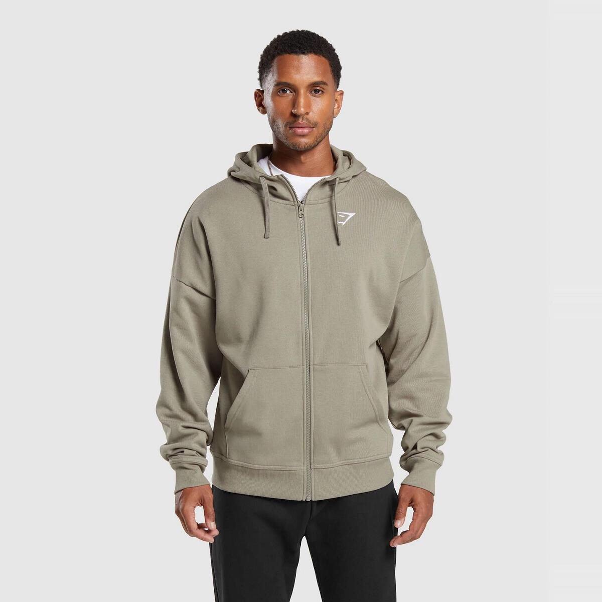 超大版 GYMSHARK ESSENTIAL OVSIZE落肩宽松风运动开衫连帽卫衣