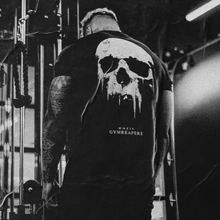 GYMREAPERS美式重磅男士纯棉短袖健身训练宽松夏季半袖批发t恤男