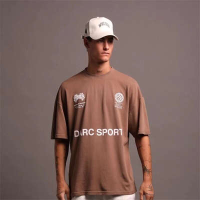 DARCSPORT DARC 美式复古花卉图案印花短袖字母街头宽松百搭T恤