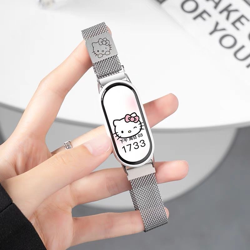 小米手环10表带快拆金属9/8通用NFC版轻奢高级米兰带凯蒂猫高颜值