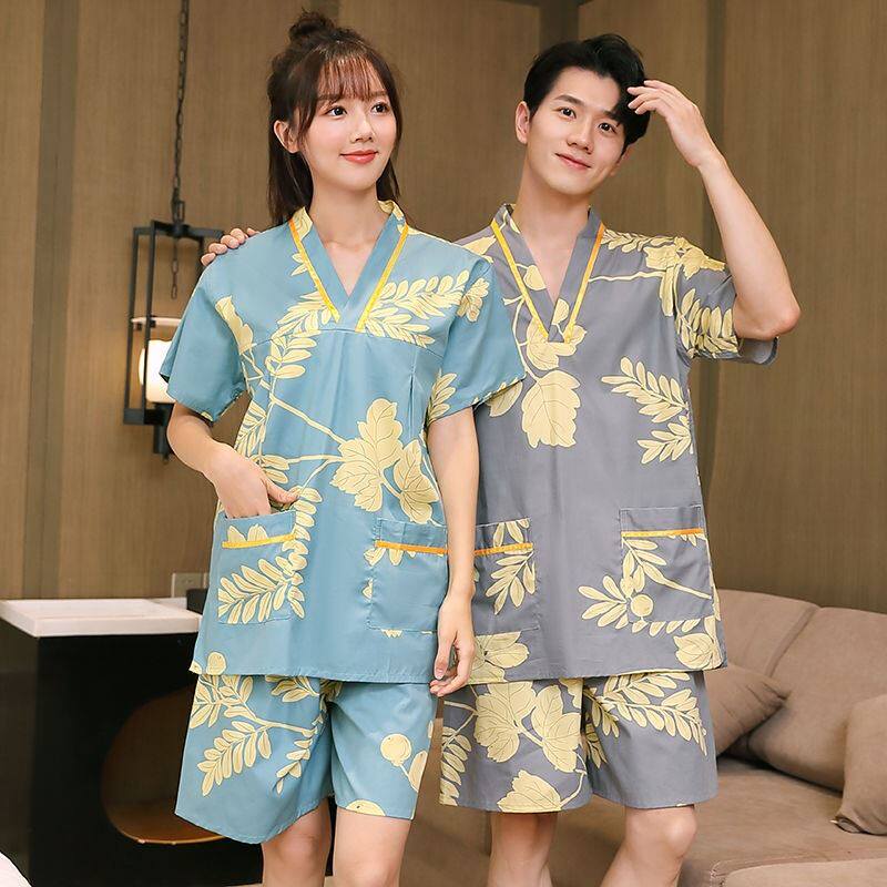 汗蒸服女款100%纯棉高档情侣套装大码男士汗蒸服女带胸垫中国风图片