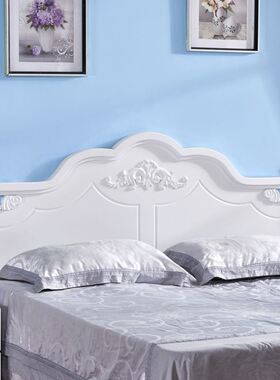 床头板韩式田园现代简约白色烤漆双人地中海经济型床头板单个床头