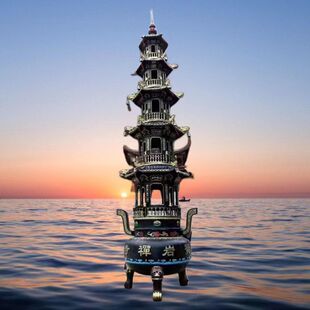 寺庙香炉宝鼎塔炉2层3层5层7层9层圆形铸铁宝塔经炉多层庙上用品