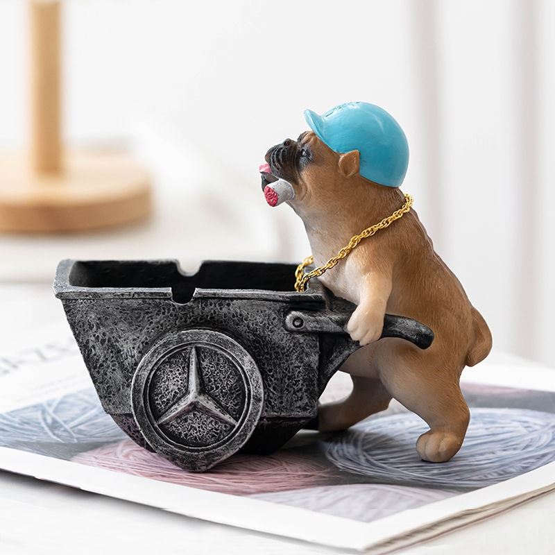 新款网红烟灰缸个性潮流烟缸防飞灰客厅家用办公可爱卡通树脂摆件